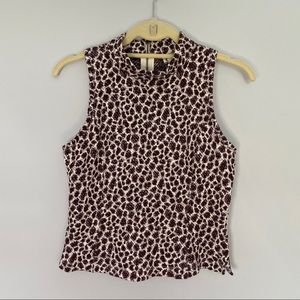 Anthropologie burgundy leopard print top